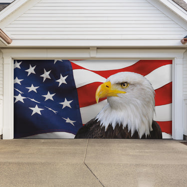 USA Flag and Eagle Patriotic Garage Door Banner