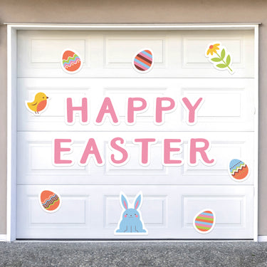 Happy Easter Large Pink Garage Door Magnets